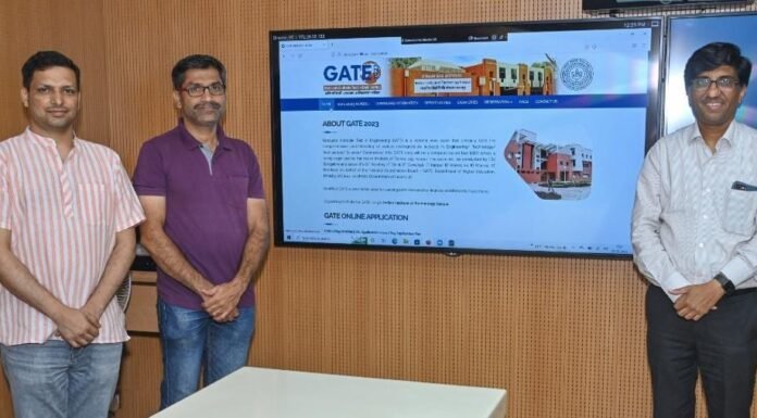 IIT Kanpur launches GATE 2023 official website Director IITK Dr Abhay Karandikar at the launching ceremony (right)
